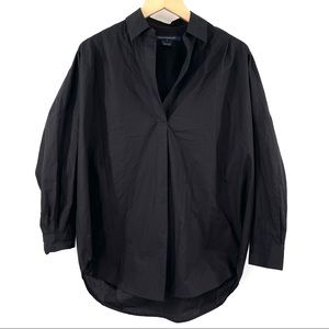 French Connection Rhodes Poplin Oversized Blouse Crepe Pop Over Size Small NWT